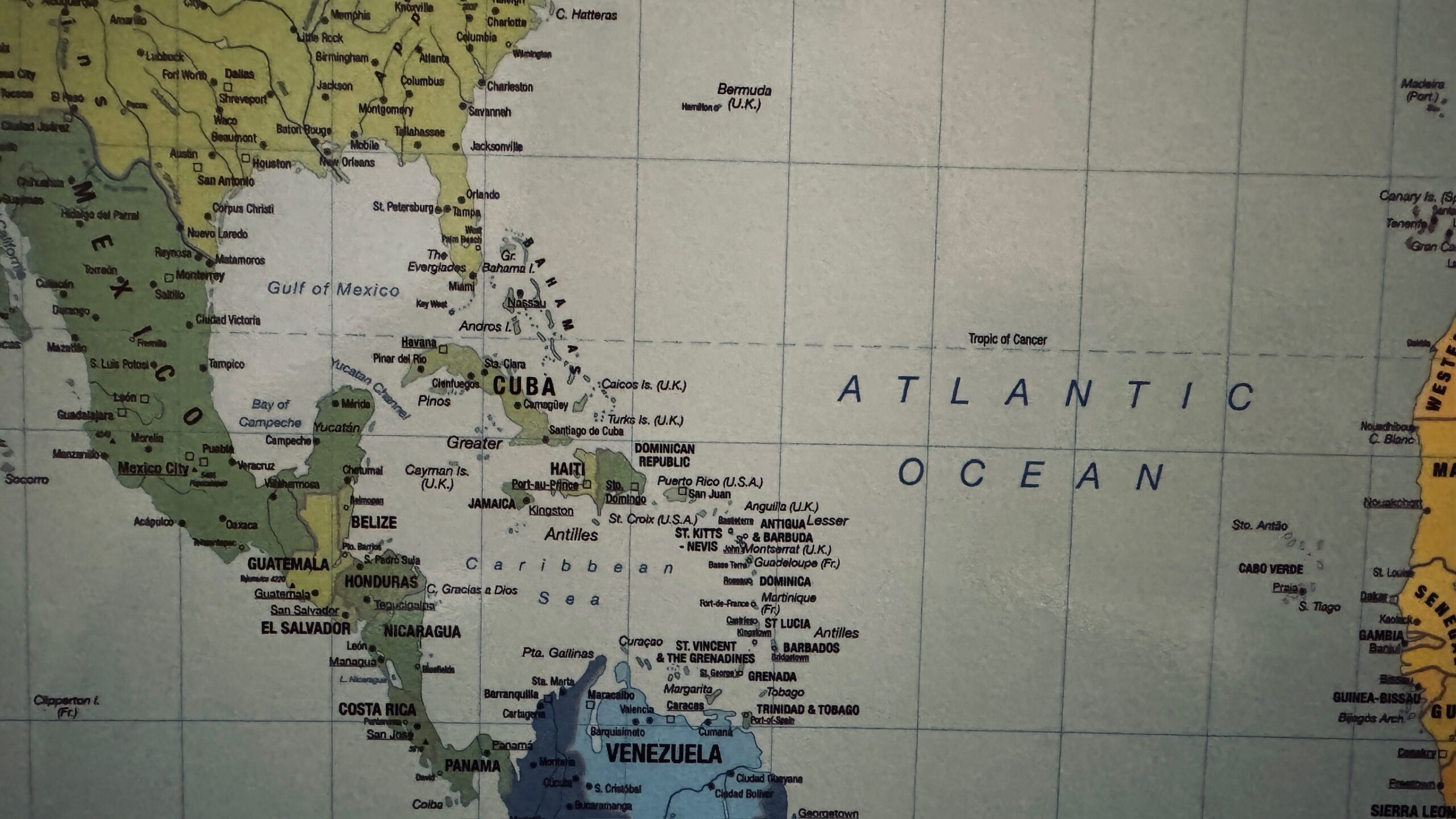 Map of the Caribbean Islands